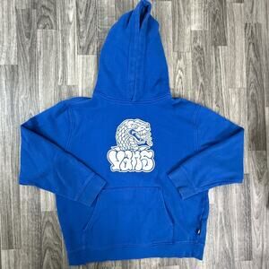 Vans Loose Fit Hoodie Large Blue Snake Graphic Pullover Sweatshirt Mens